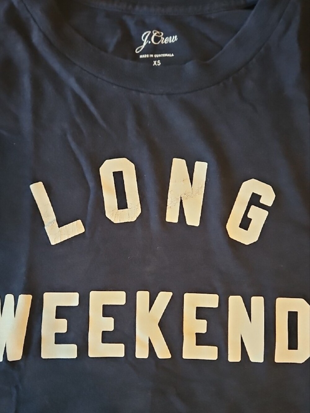 J. Crew Navy "Long Weekend" Short Sleeve Tee - Picture 2 of 2